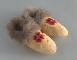 Image: Infant's Moccasins with Fur Anklets